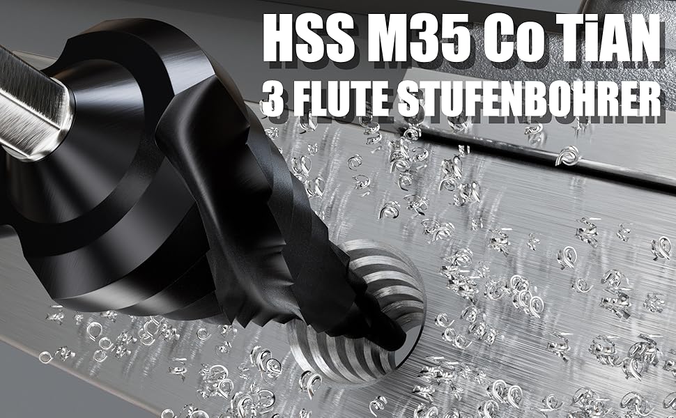 HSS M35 Co TiAN 3 flute - Punta a gradini