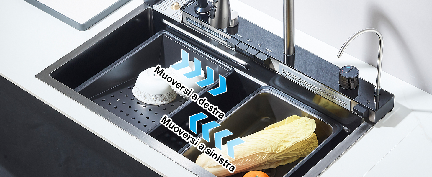 TVTIUO Lavello da Cucina con Display Digitale, Lavello da Cucina in Acciaio Inox