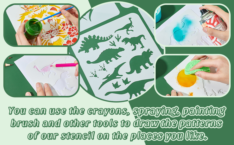 Stencil per disegno di animali per dipingere su legno, pavimento, muro, tessuto