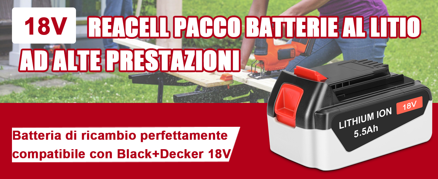 batteria black decker 18v litio