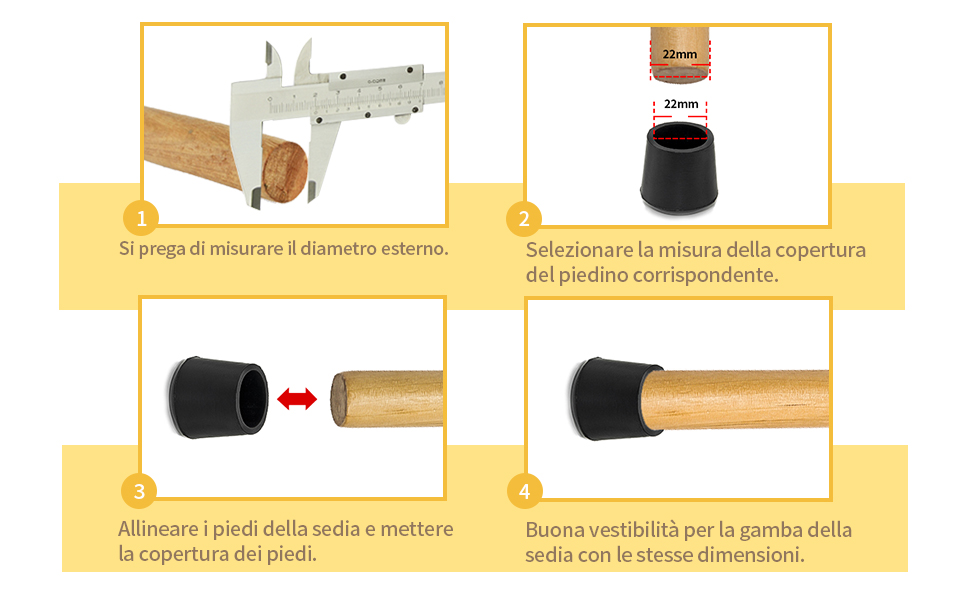 Tappi per le gambe della sedia in gomma Tappi protettivi rotondi Protezioni per le gambe della sedia