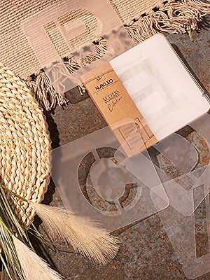 Nakleo Letters & Numbers Collection Stencil di plastica riutilizzabile per la decorazione di interni