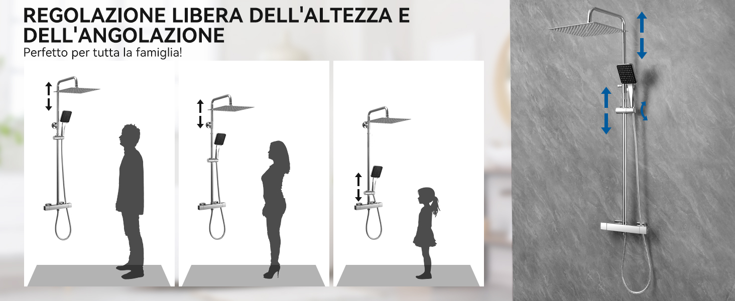 colonna doccia con miscelatore termostatico