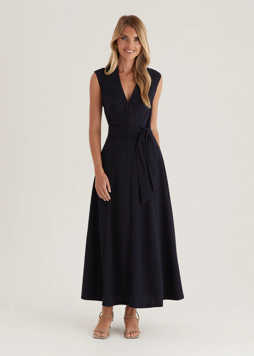 Manhattan Midi Dress - Navy - Honorern