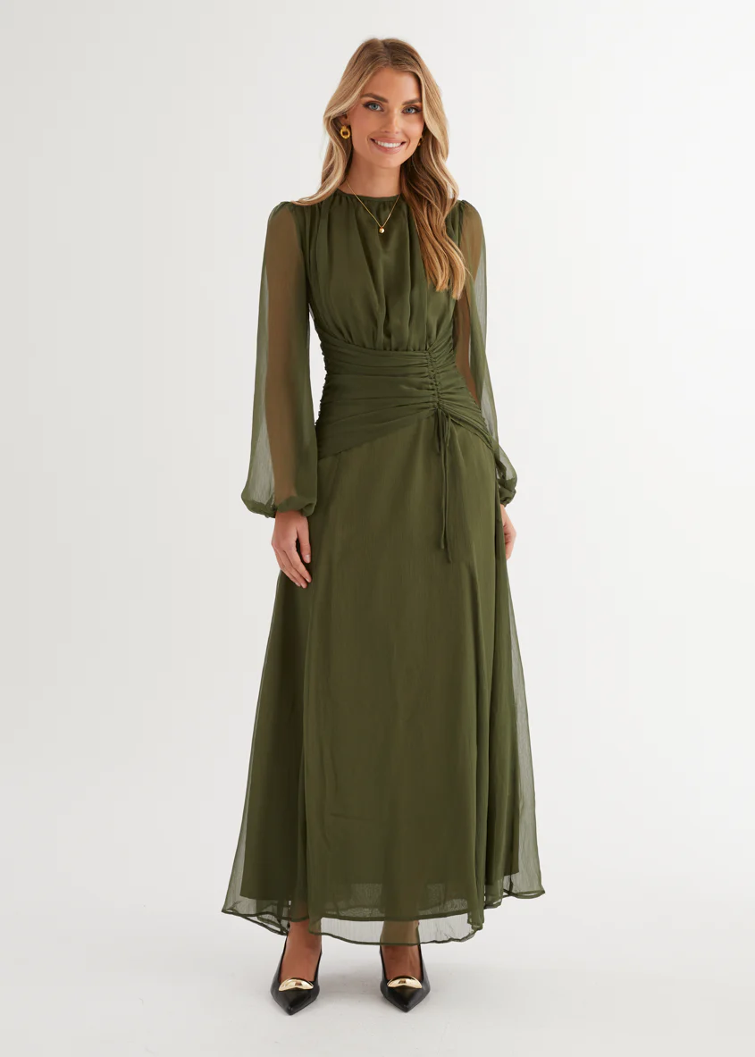 Starstruck Maxi Dress - Olive - Honorern