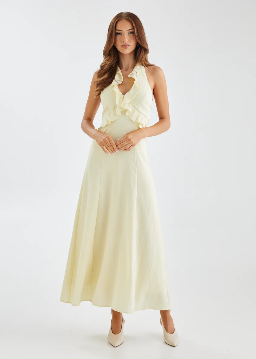 Montana Midi Dress - Lemon - Honorern