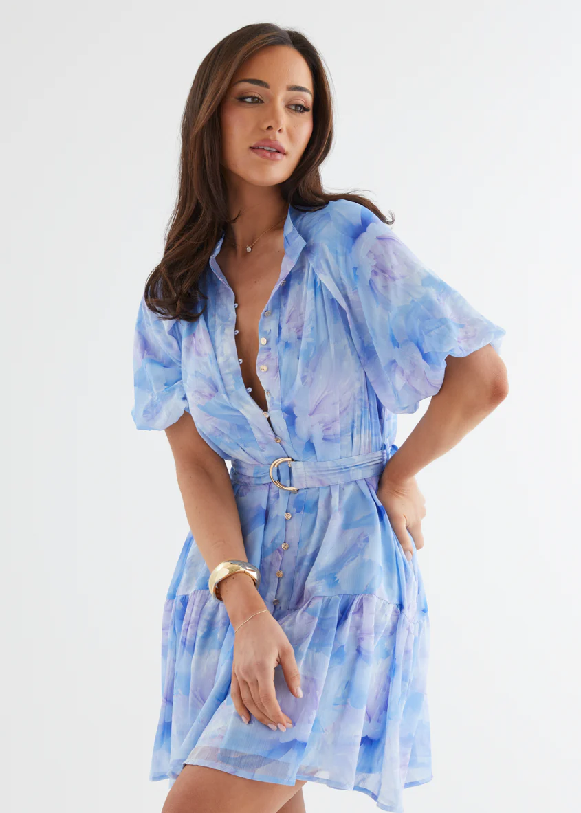 Clemence Dress - Blue Floral - Honorern