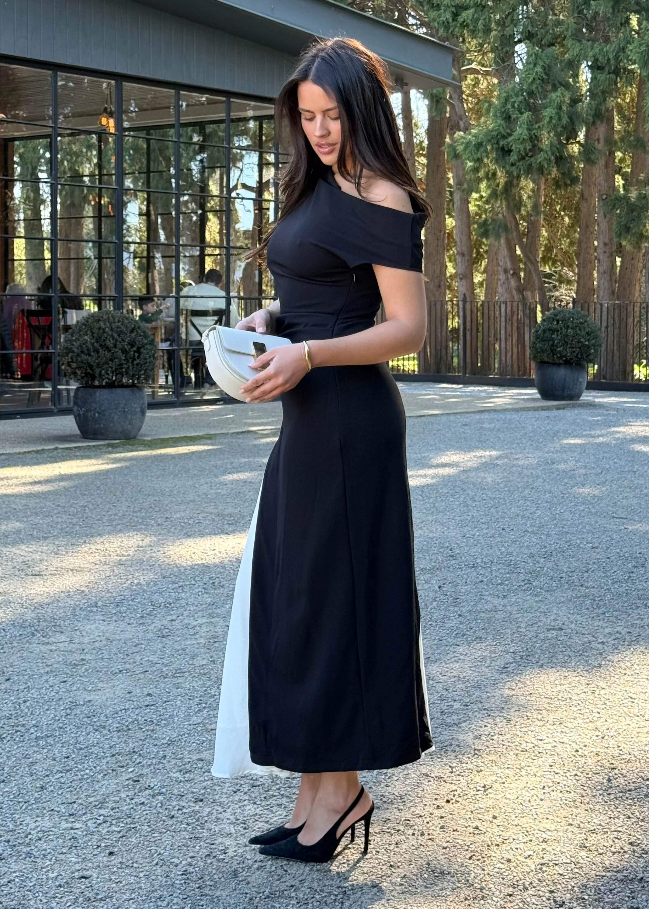 Cruiser Drop Shoulder Midi Dress - Black Splice - Honorern