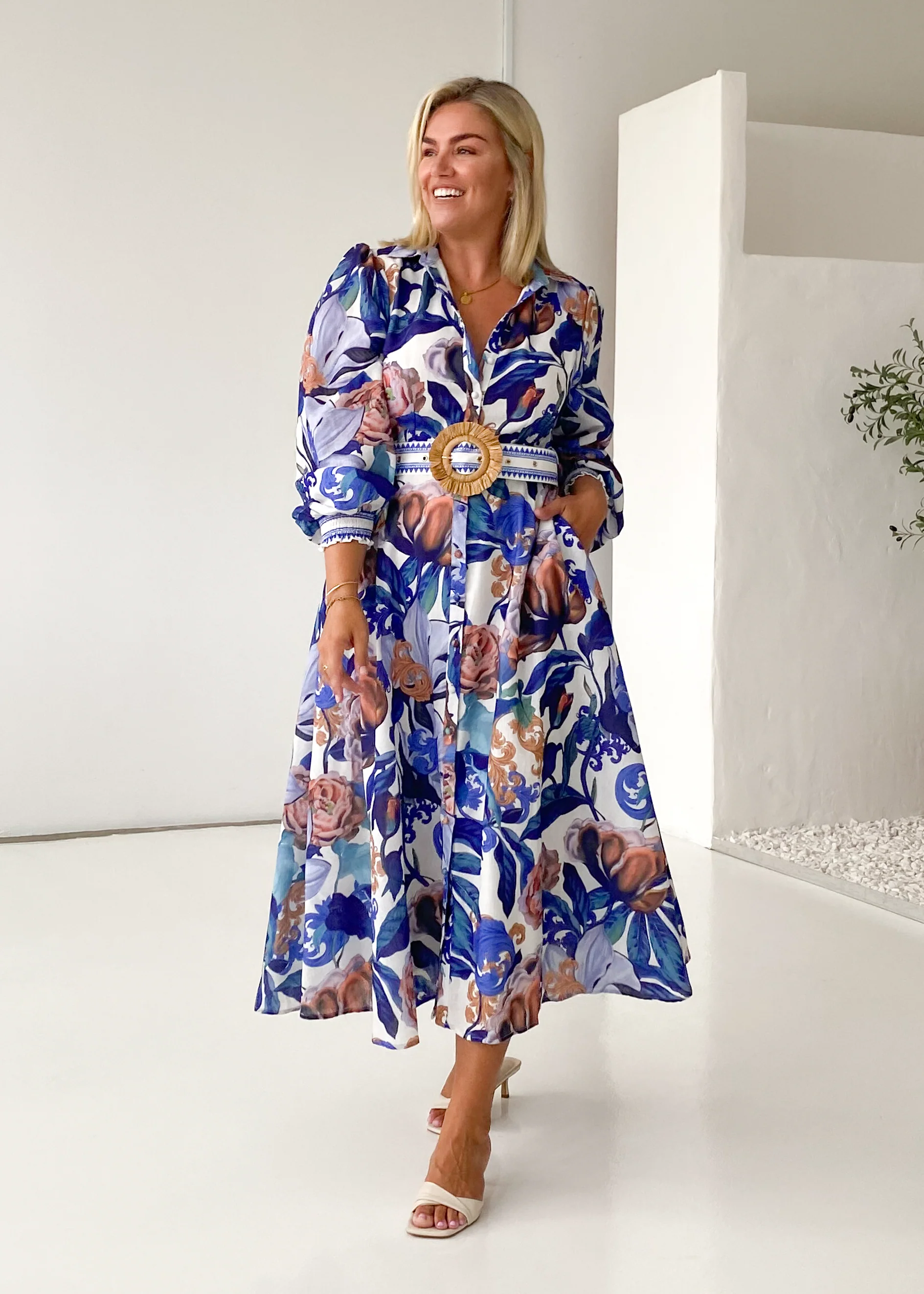 Nassa Maxi Dress - Azure Spritz - Honorern