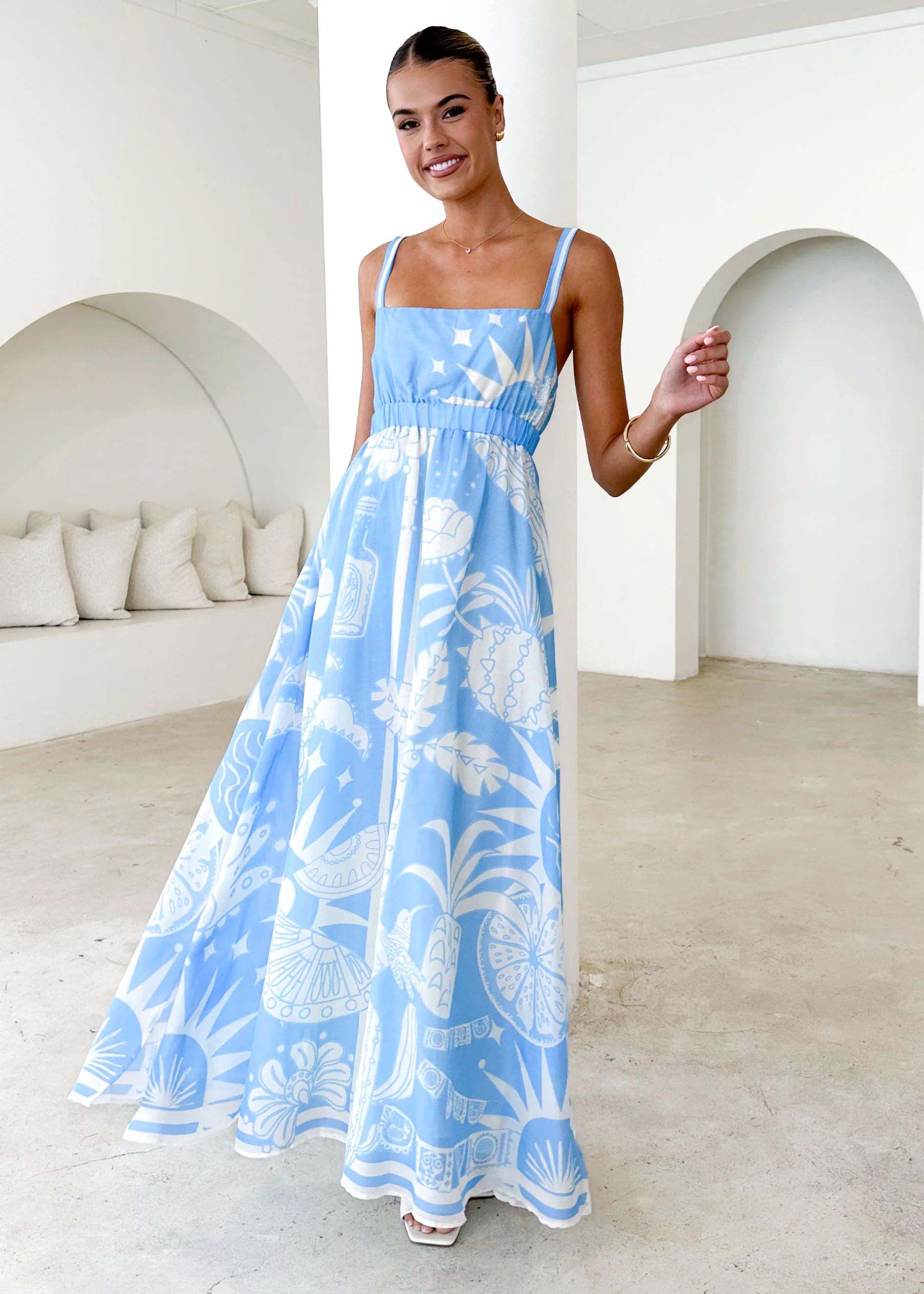 Nerina Maxi Dress - Blue Cabos - Honorern