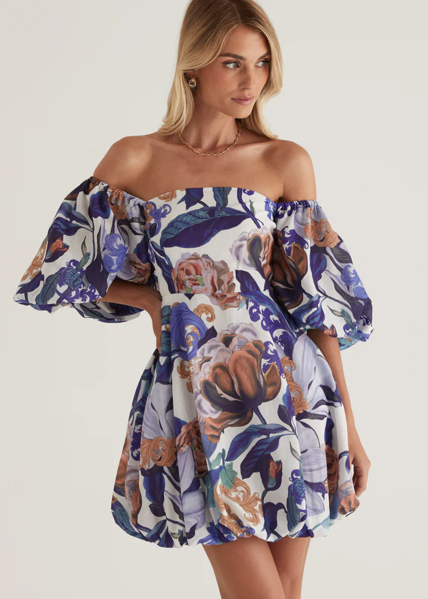 Palais Off Shoulder Dress - Donatella Azure - Honorern