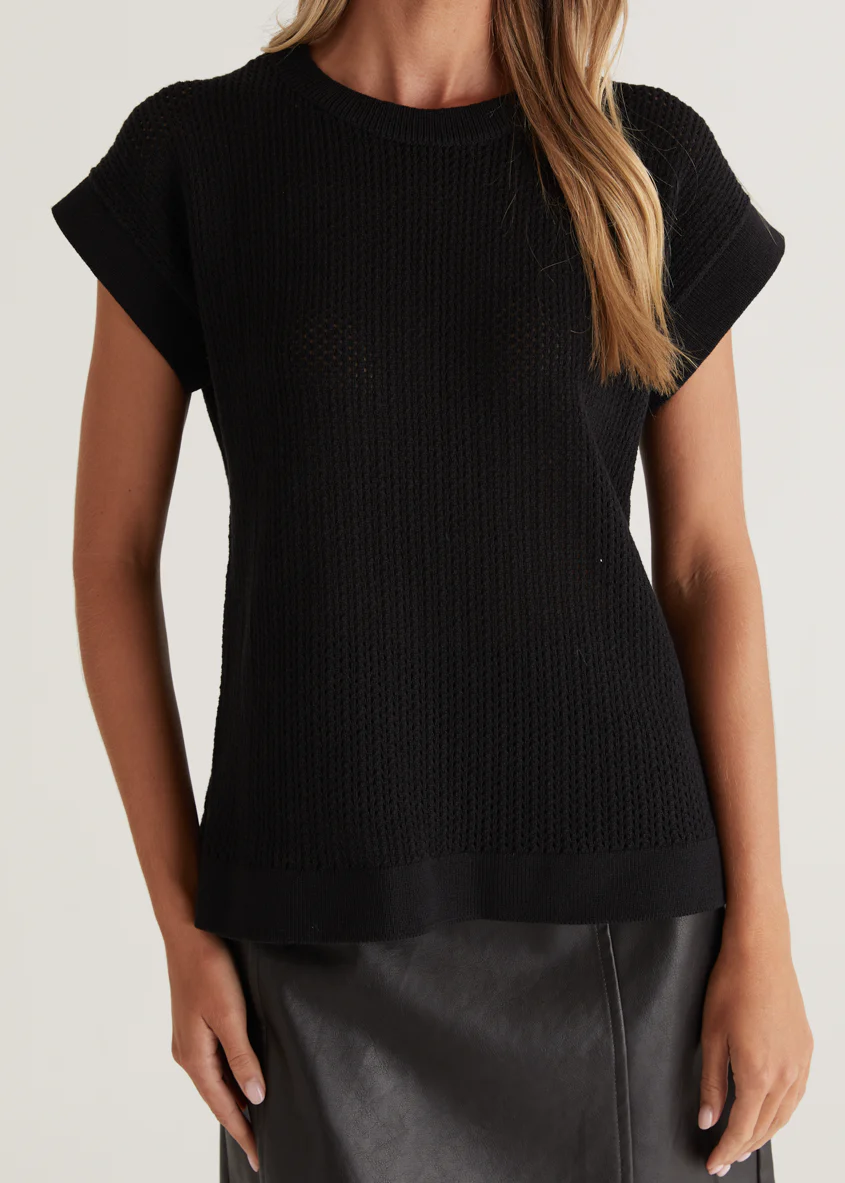 Shivon Knit Top - Black - Honorern