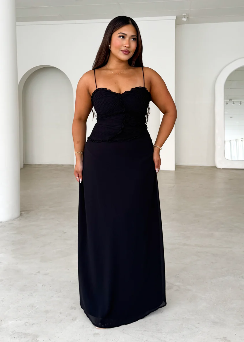 Kimmy Maxi Dress - Black - Honorern