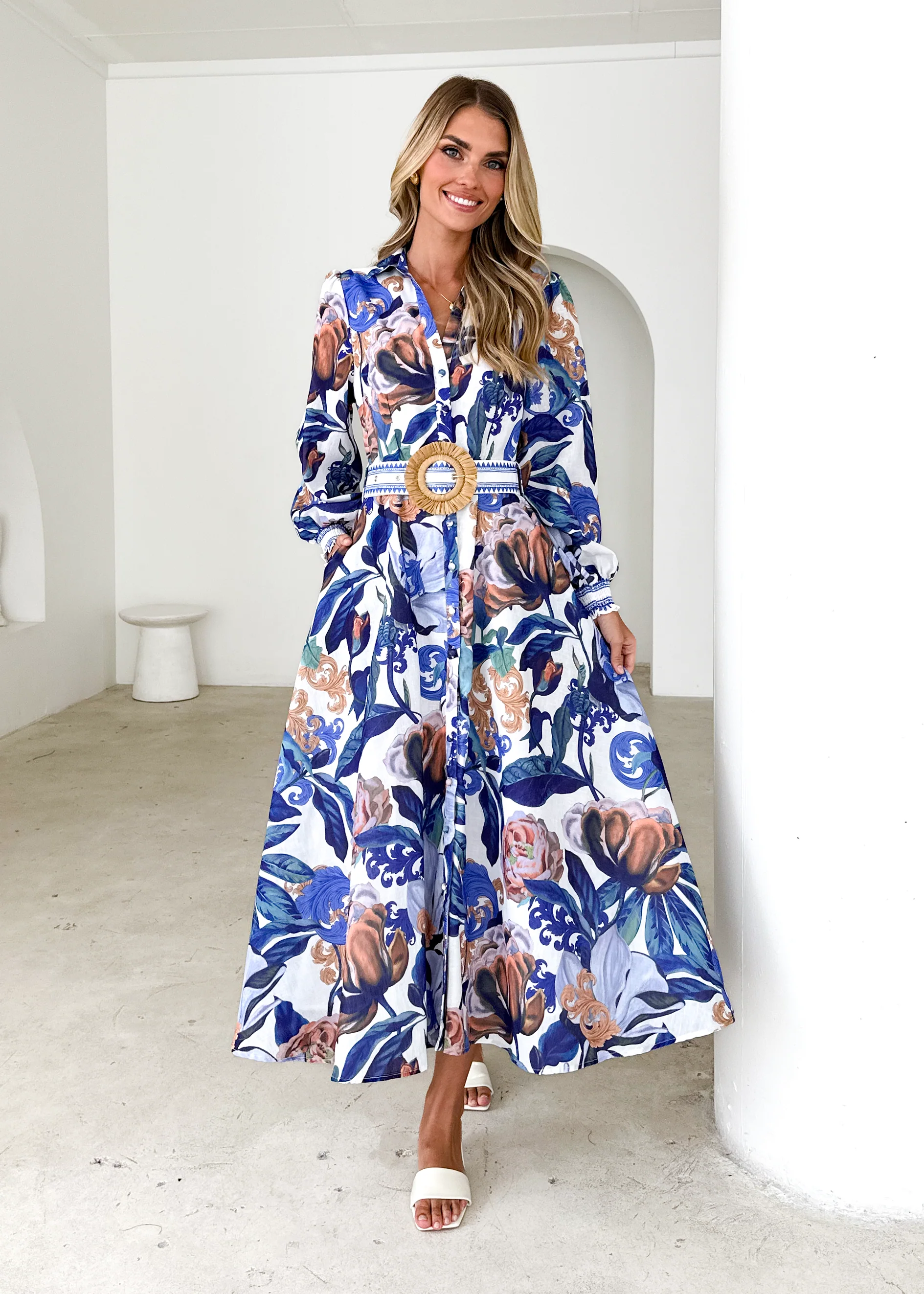 Nassa Maxi Dress - Azure Spritz - Honorern