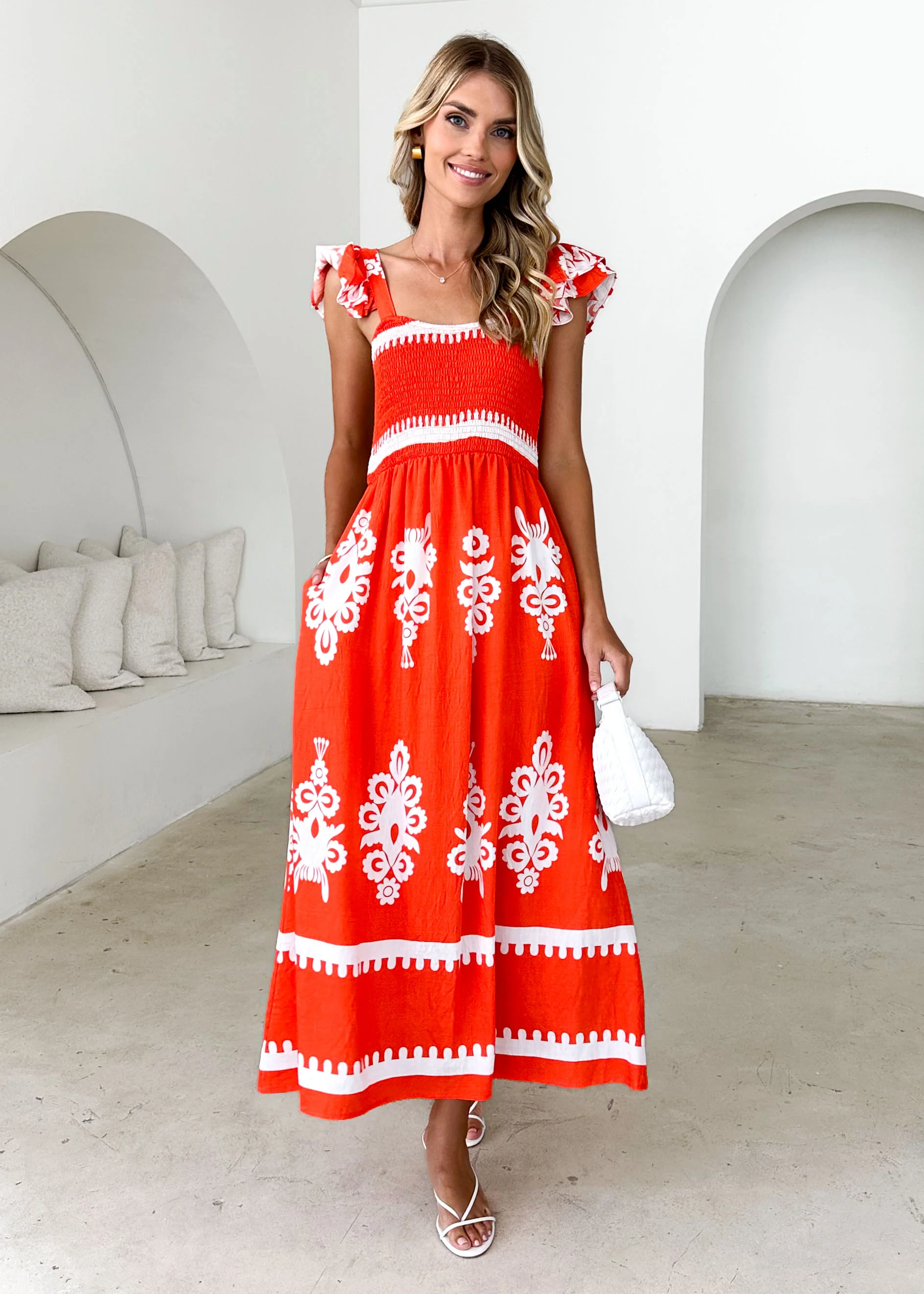 Outlaw Maxi Dress - Tangerine - Honorern