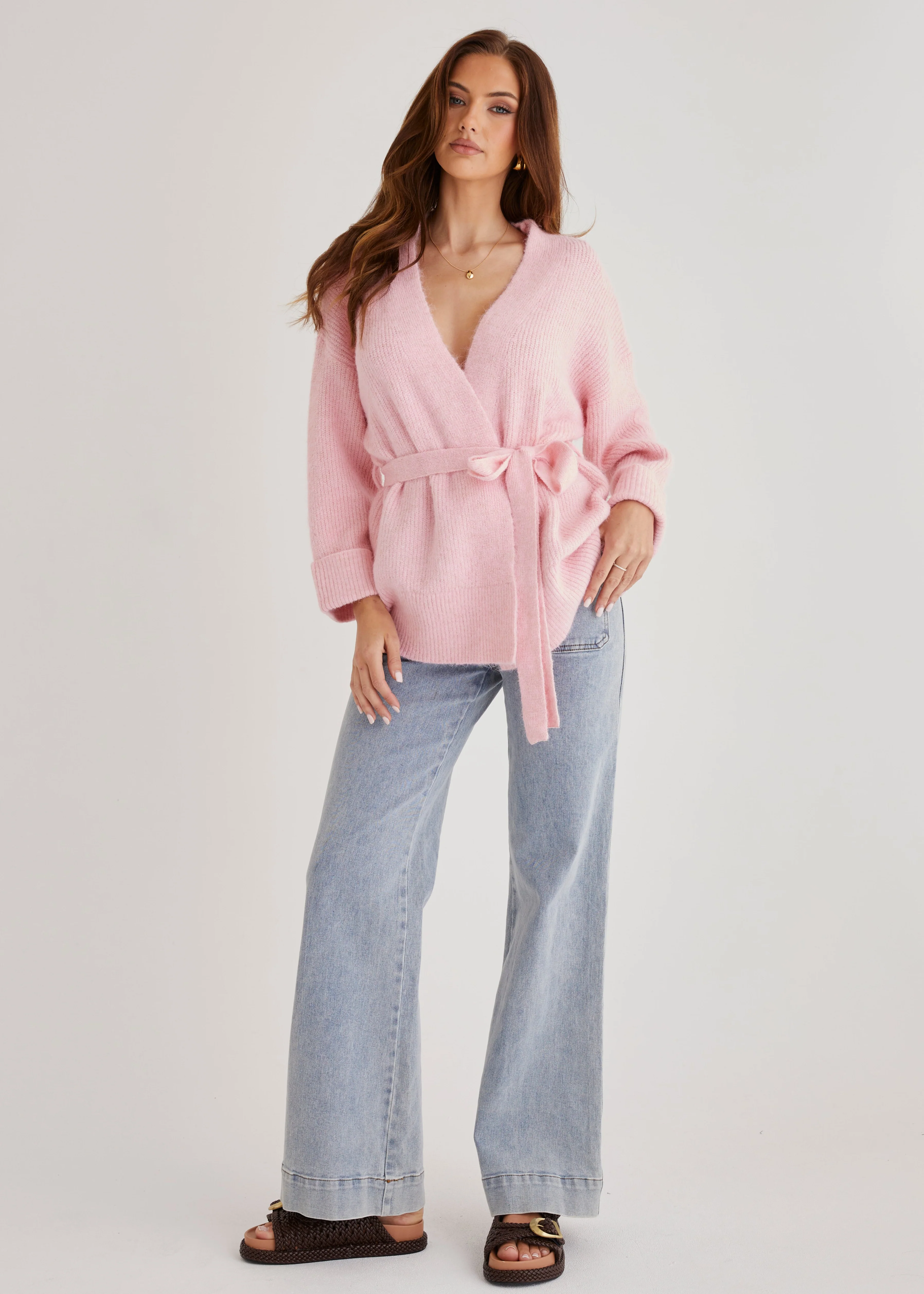 Coyote Wrap Sweater - Pink - Honorern