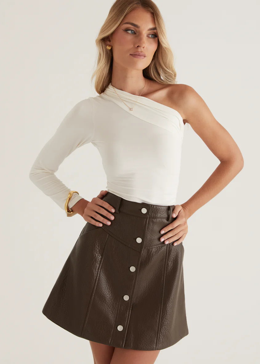 Hayler One Shoulder Top - Cream - Honorern