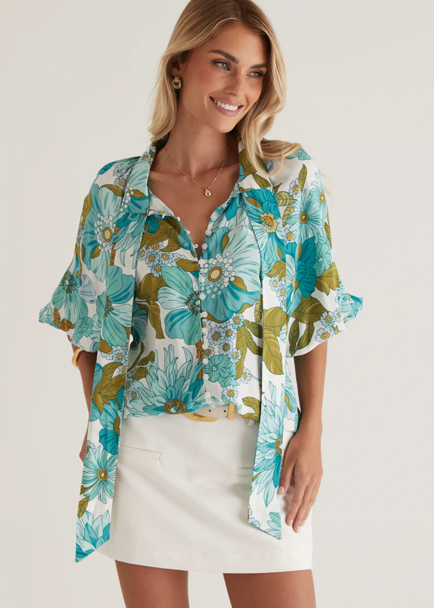 Imogen Blouse - Amaya Green - Honorern