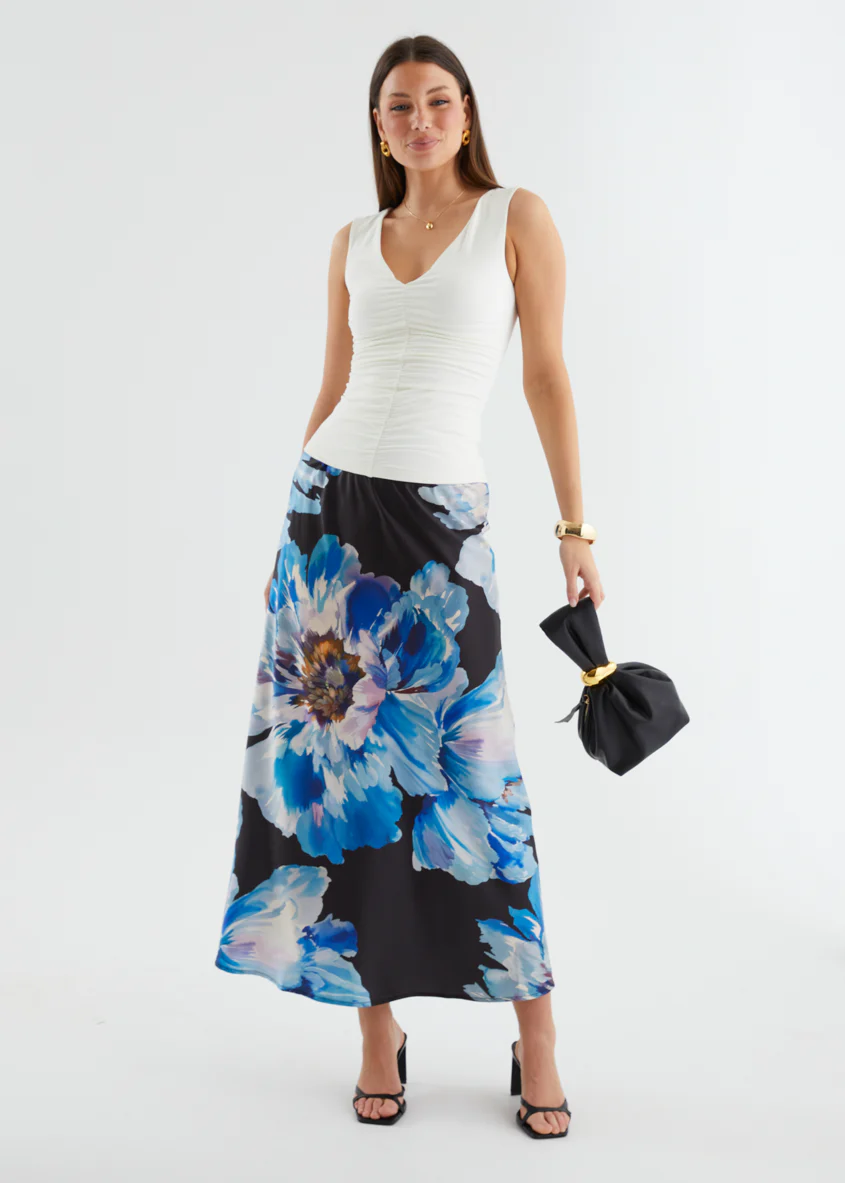 Allie Maxi Skirt - Midnight Bloom - Honorern