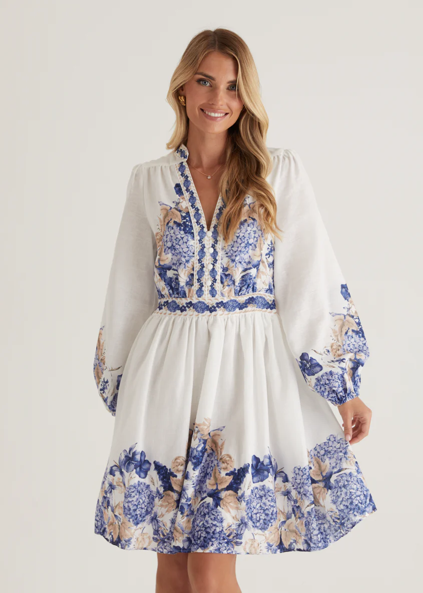 Veracruz Dress - White Hydrangea - Honorern