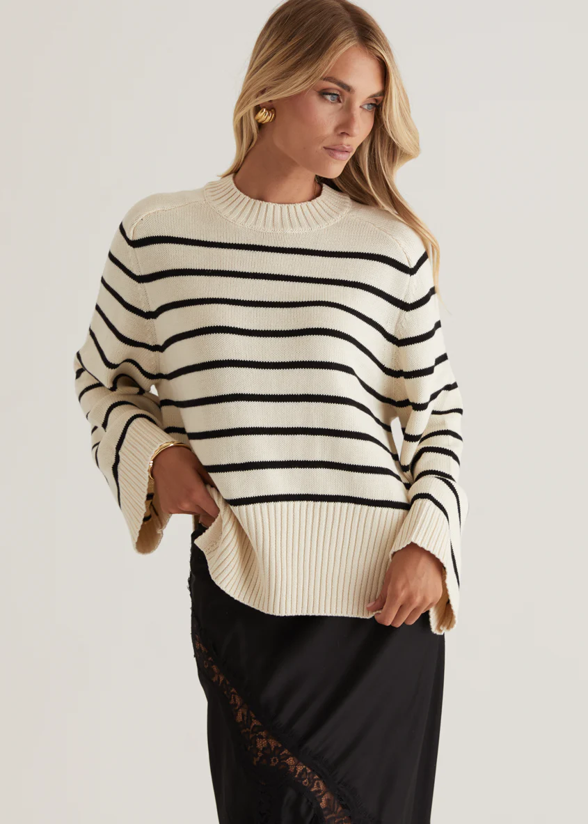 Eva Sweater - Navy Stripe - Honorern