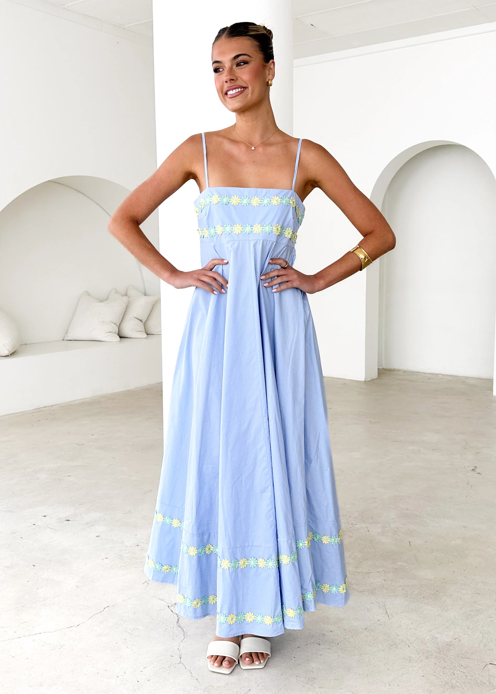 Hestia Maxi Dress - Powder Blue - Honorern