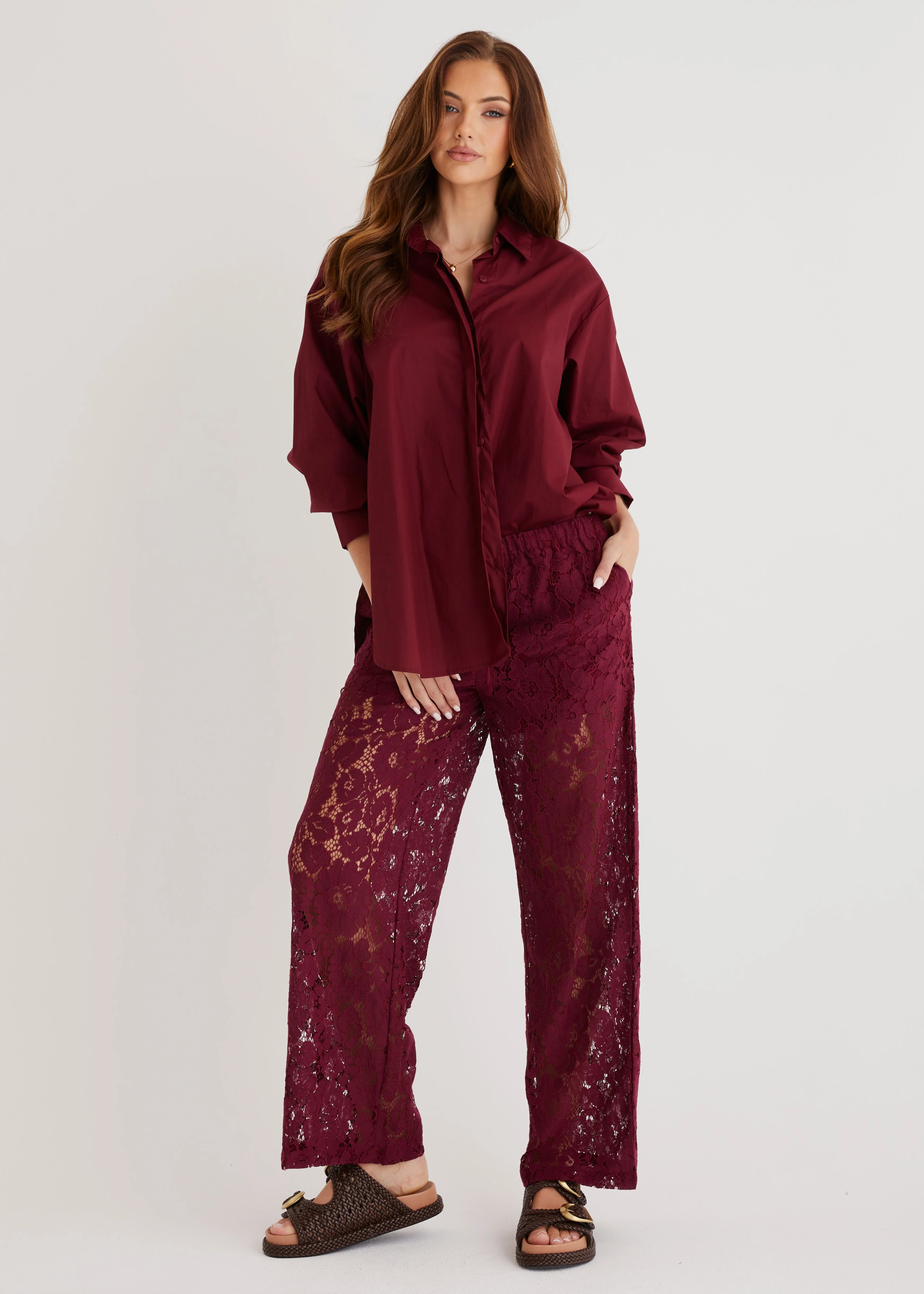 Mohito Shirt - Burgundy - Honorern