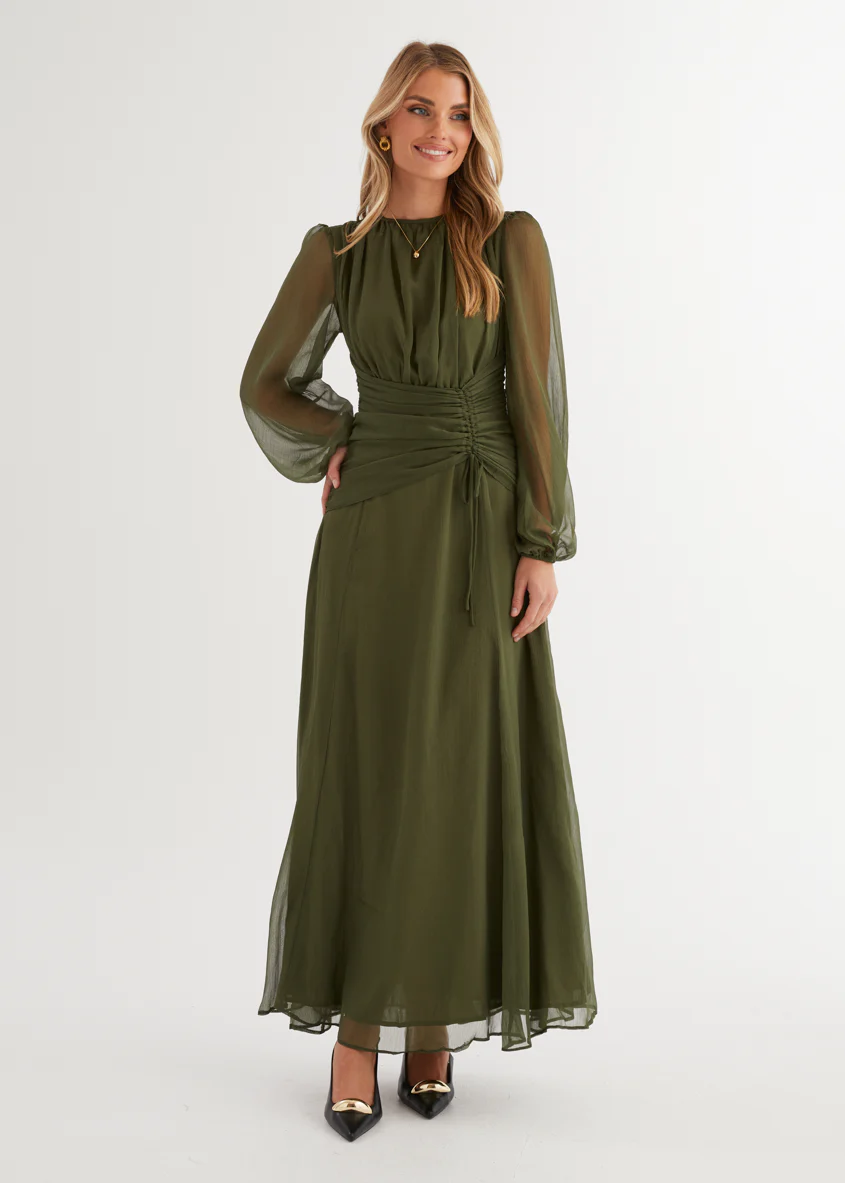 Starstruck Maxi Dress - Olive - Honorern