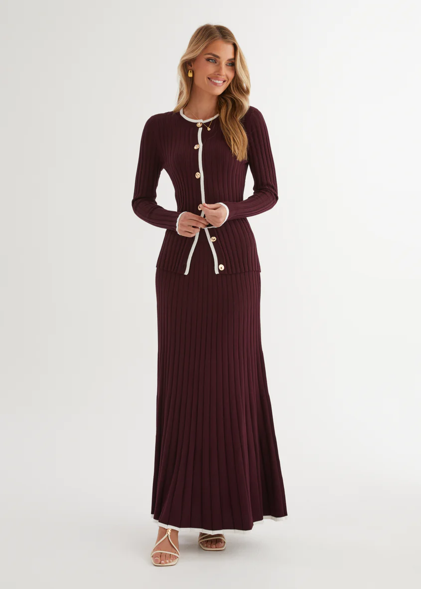 Coogee Knit Top - Plum - Honorern