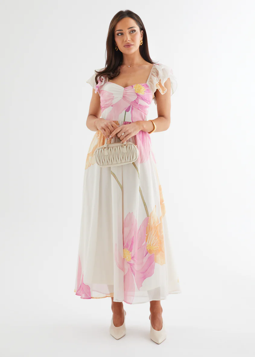 Nahla Maxi Dress - Pink Wildflower - Honorern