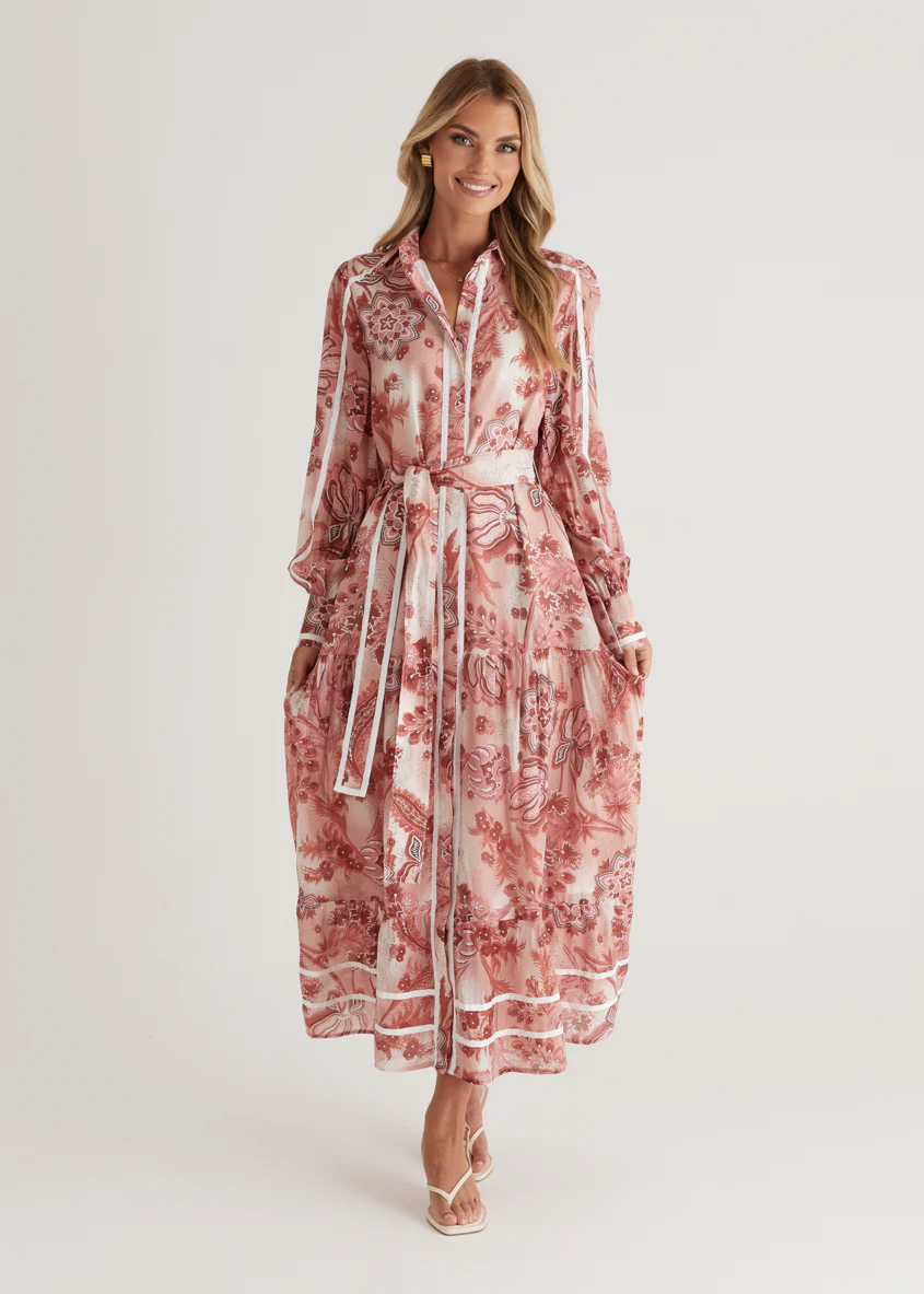 Juliet Maxi Dress - Wine Paisley - Honorern