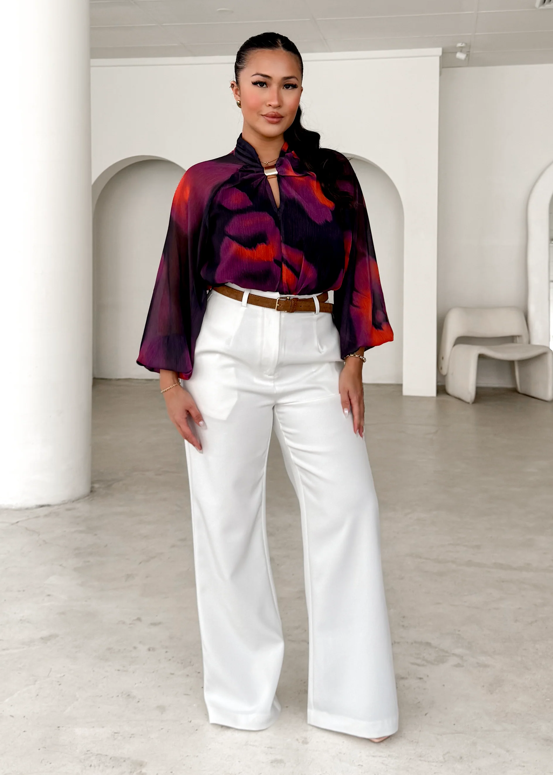 Magnolia Blouse - Black Watercolour - Honorern