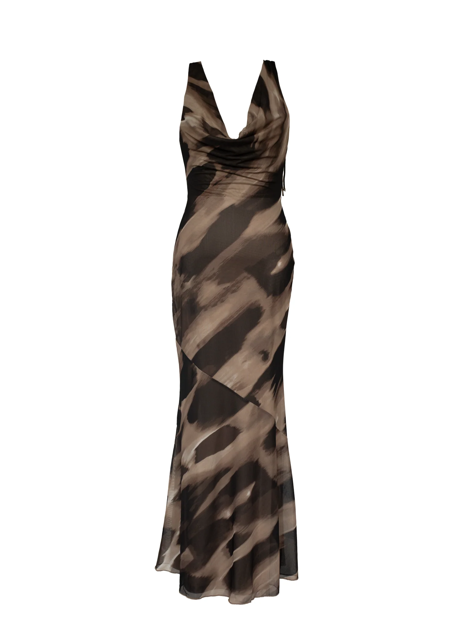 Maverick Maxi Dress - Mocha Abstract - Honorern