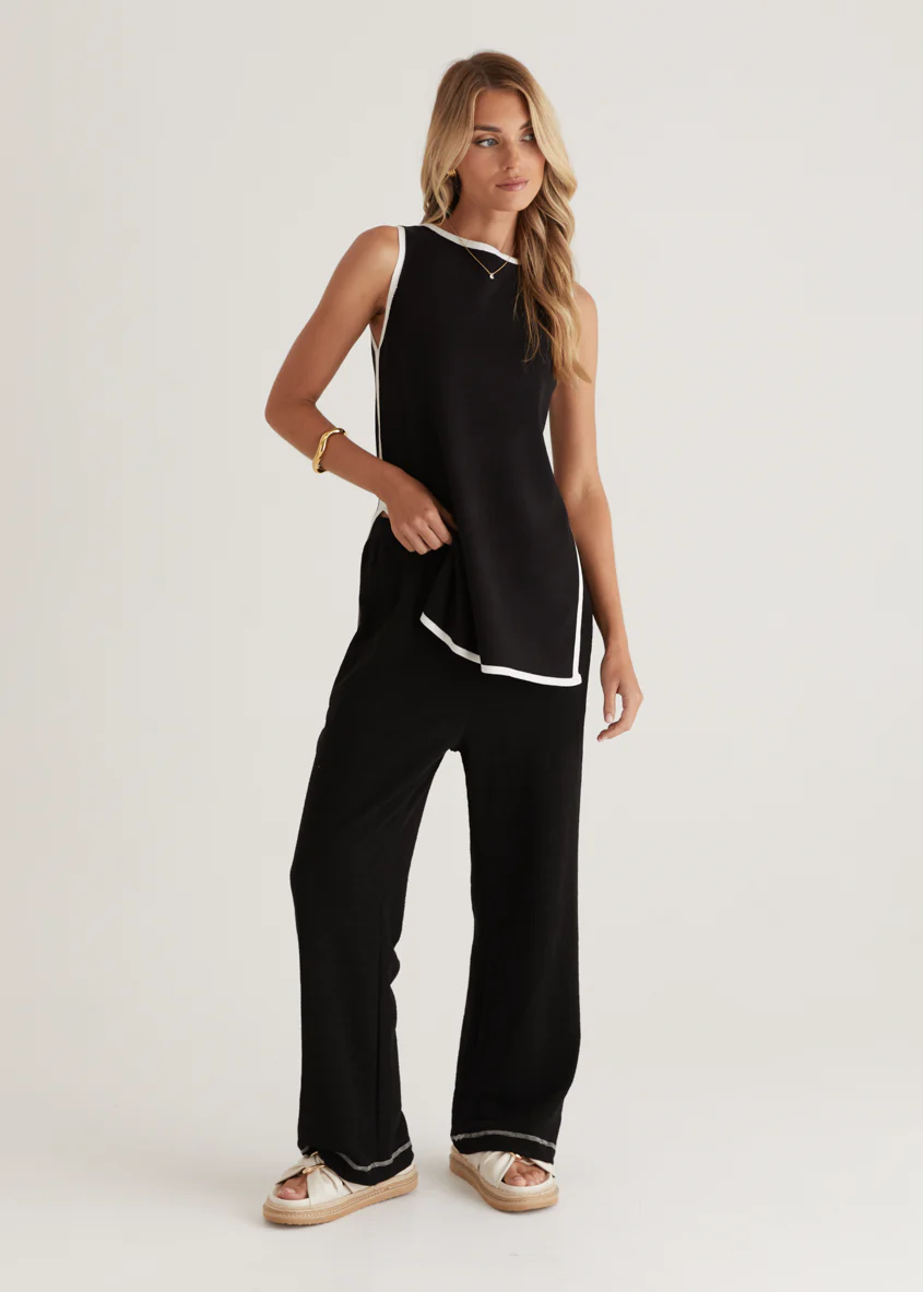 Regal Knit Top - Black - Honorern