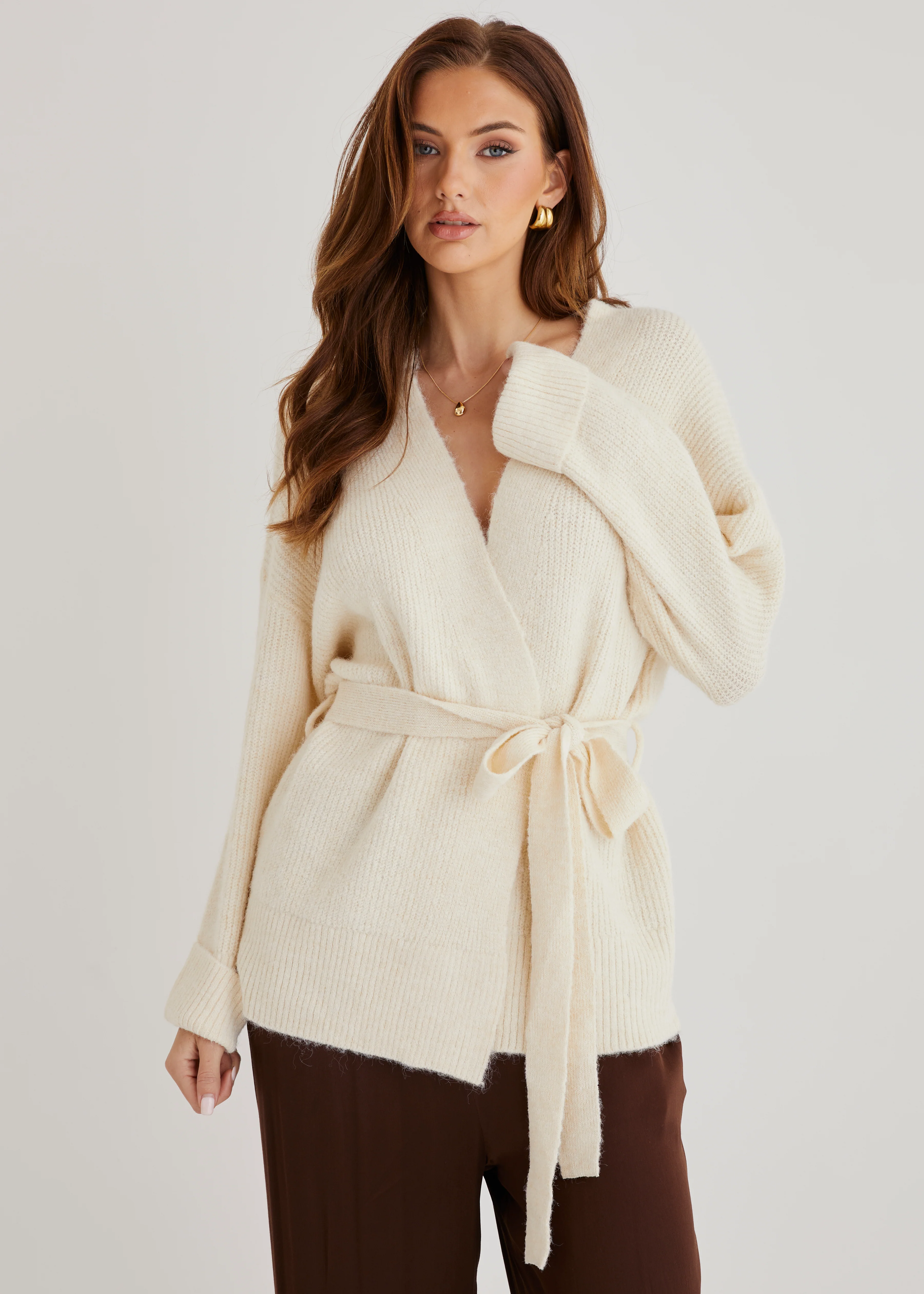 Coyote Wrap Sweater - Cream - Honorern