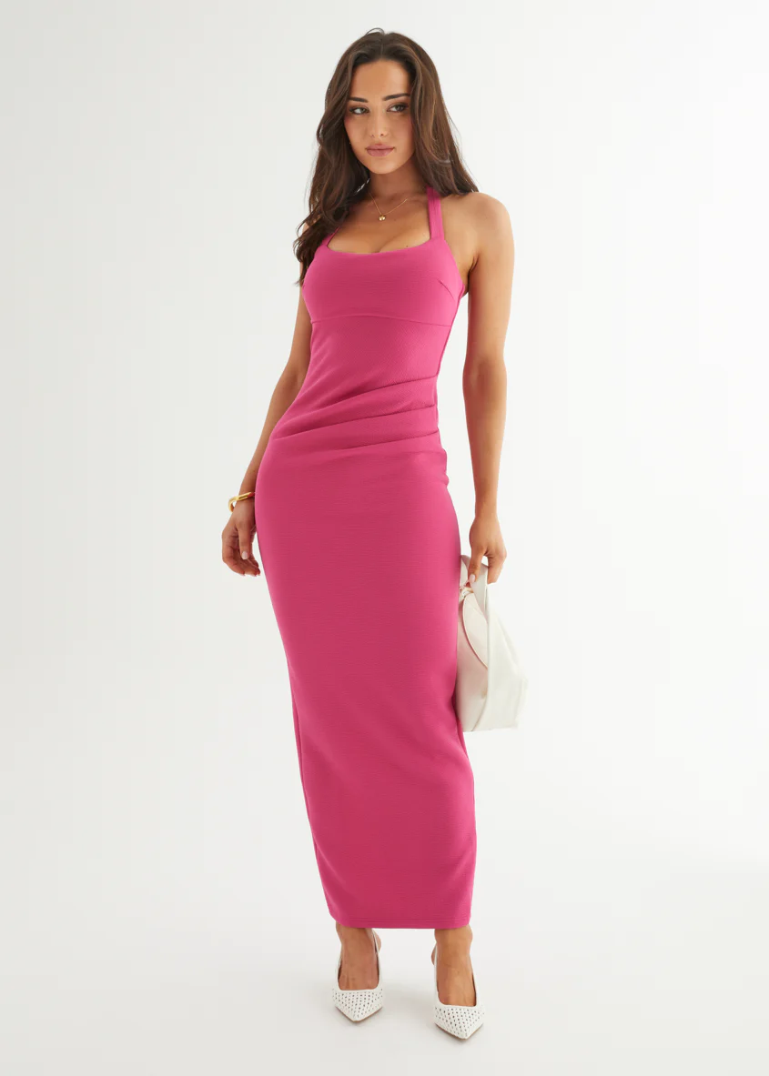 Vicki Maxi Dress - Hot Pink - Honorern