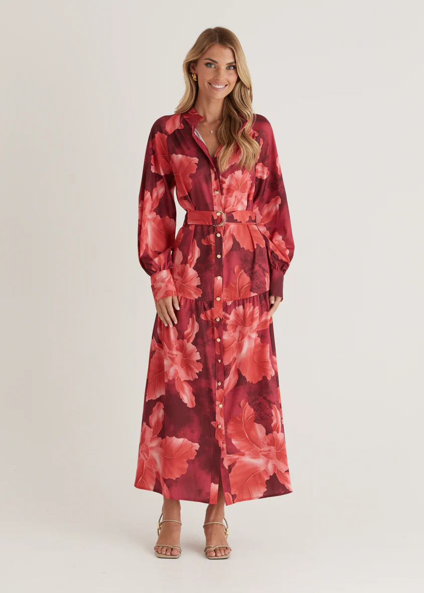 Marisa Maxi Dress - Red Floral - Honorern