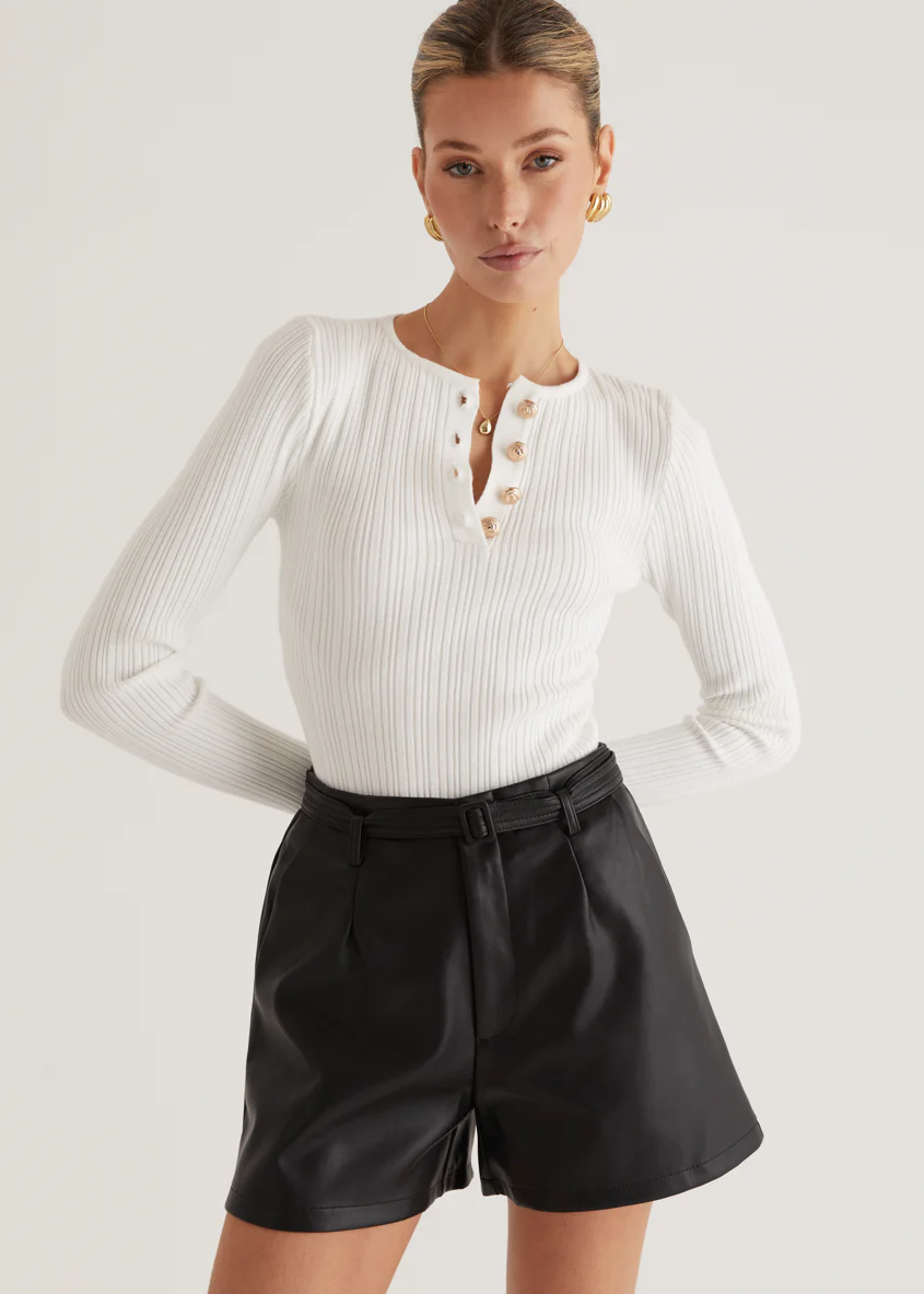 Liberty PU Shorts - Black - Honorern