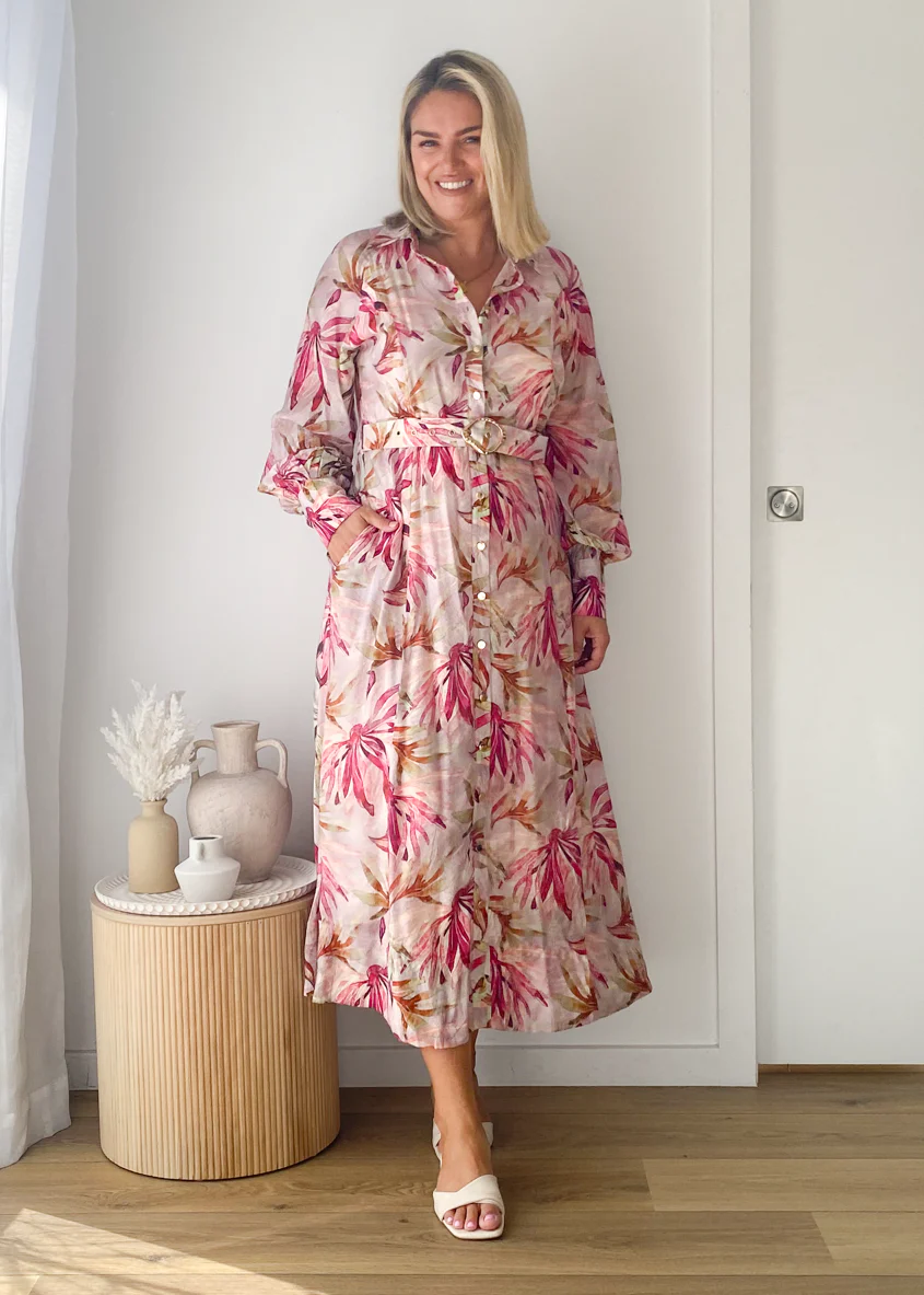 Adria Maxi Dress - Plum Floral - Honorern