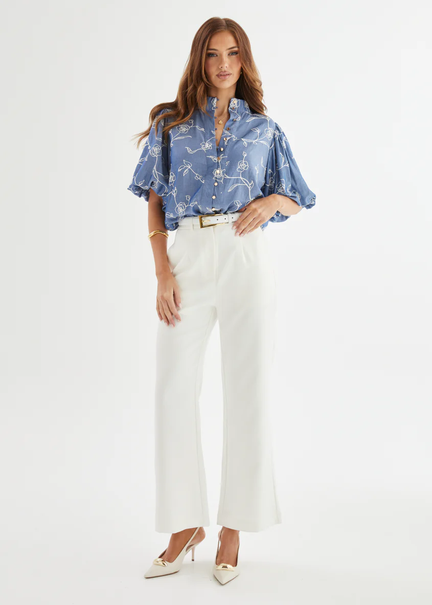 Mendez Blouse - Indigo Chambray - Honorern