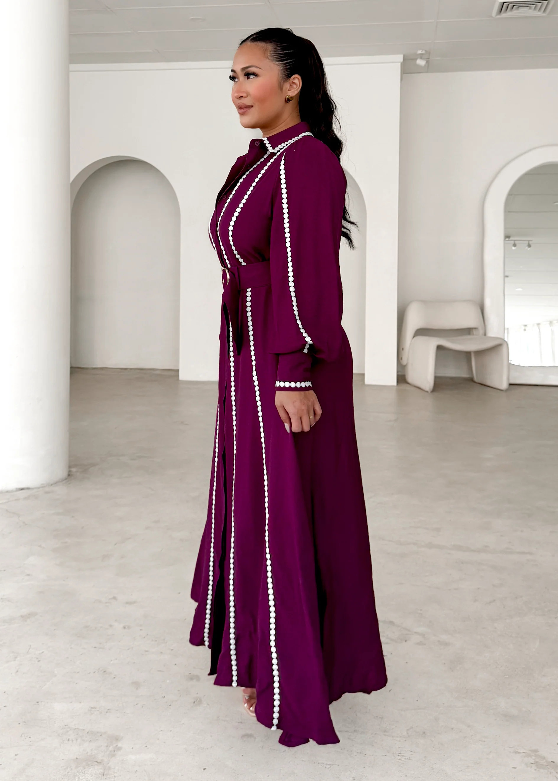 Nevaeh Maxi Dress - Burgundy - Honorern