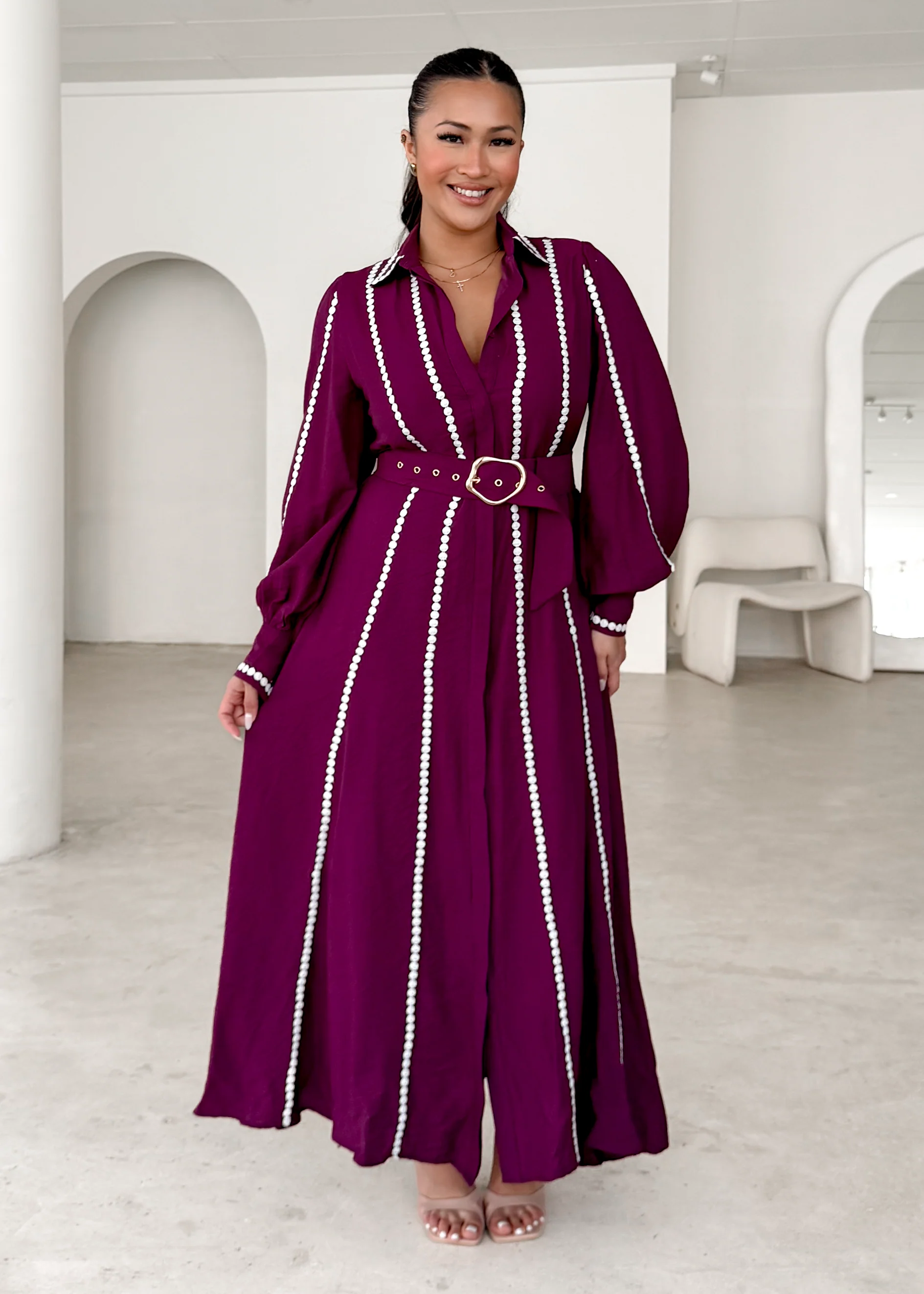 Nevaeh Maxi Dress - Burgundy - Honorern