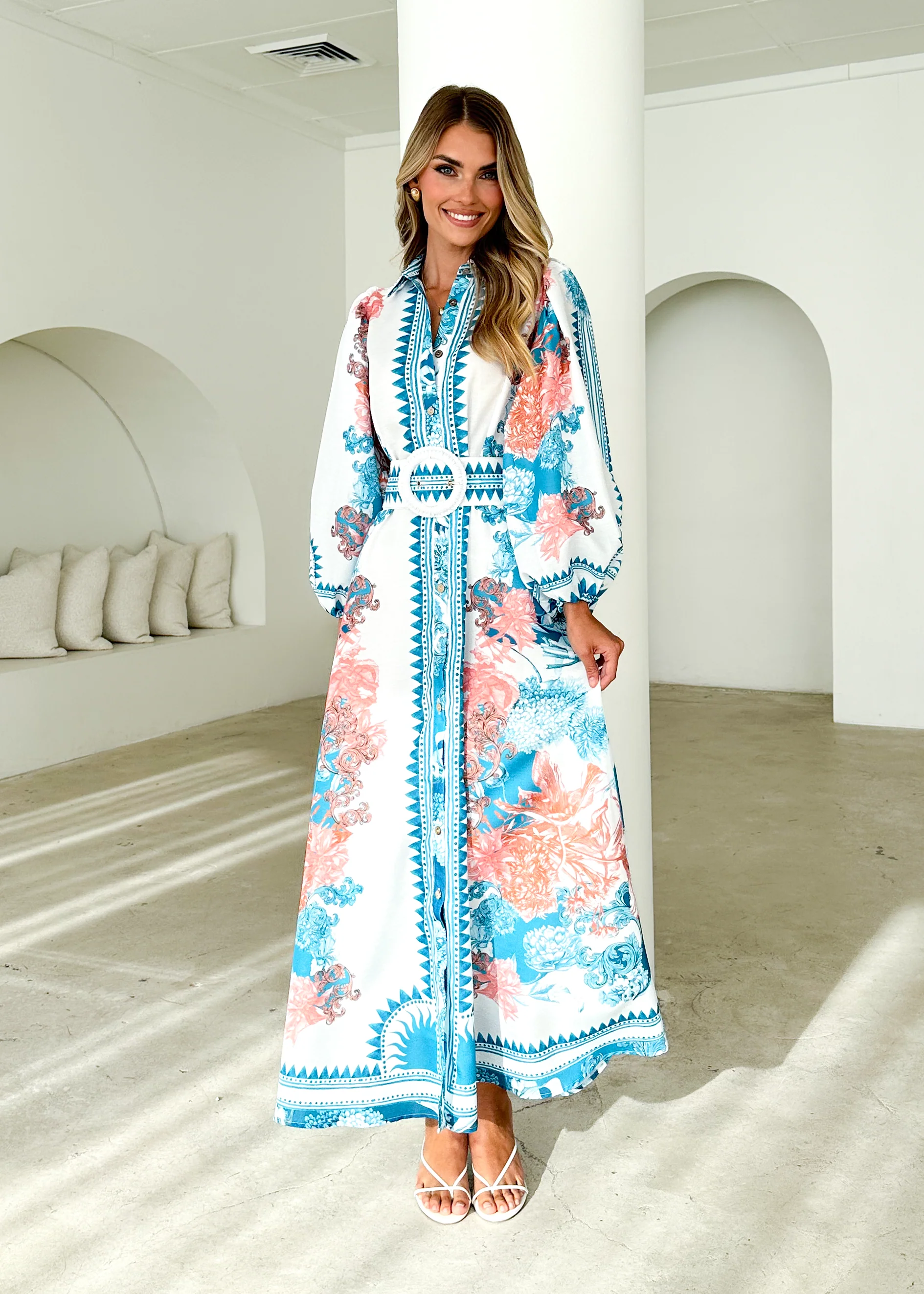 Marabelle Maxi Dress - Coral Sea - Honorern