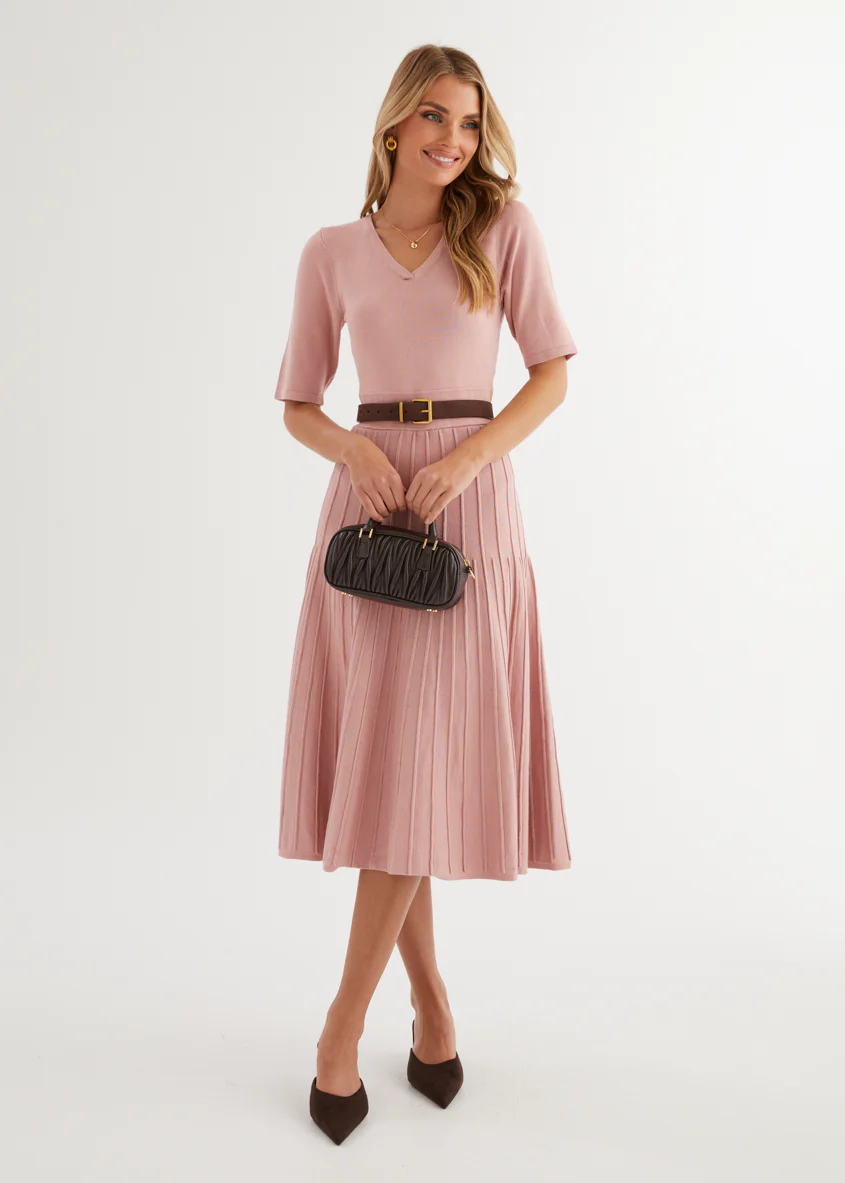 Acler Knit Midi Dress - Pink - Honorern