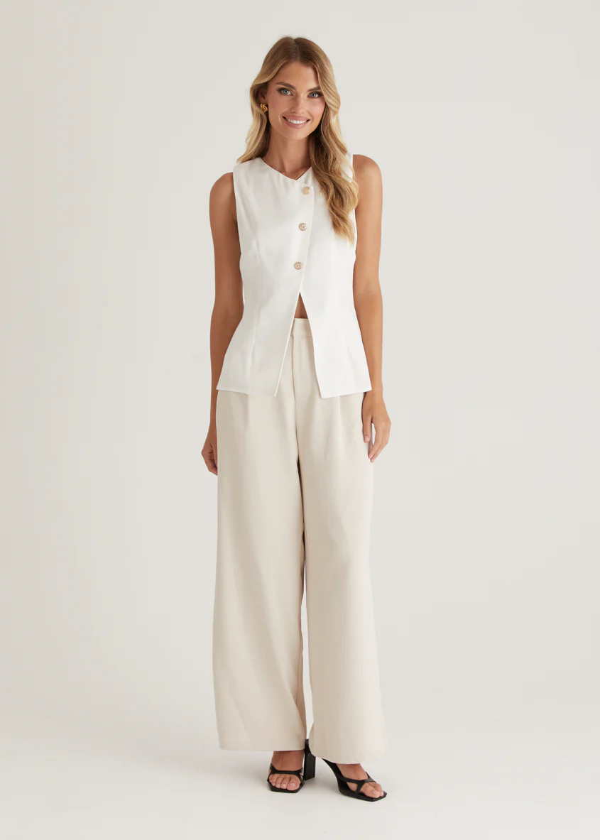 Jolie Vest Top - Off White - Honorern