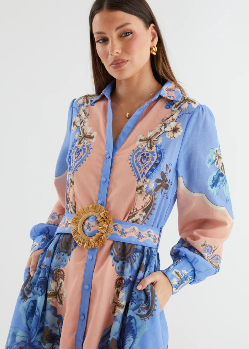 Huntington Midi Dress - Blue Willow - Honorern