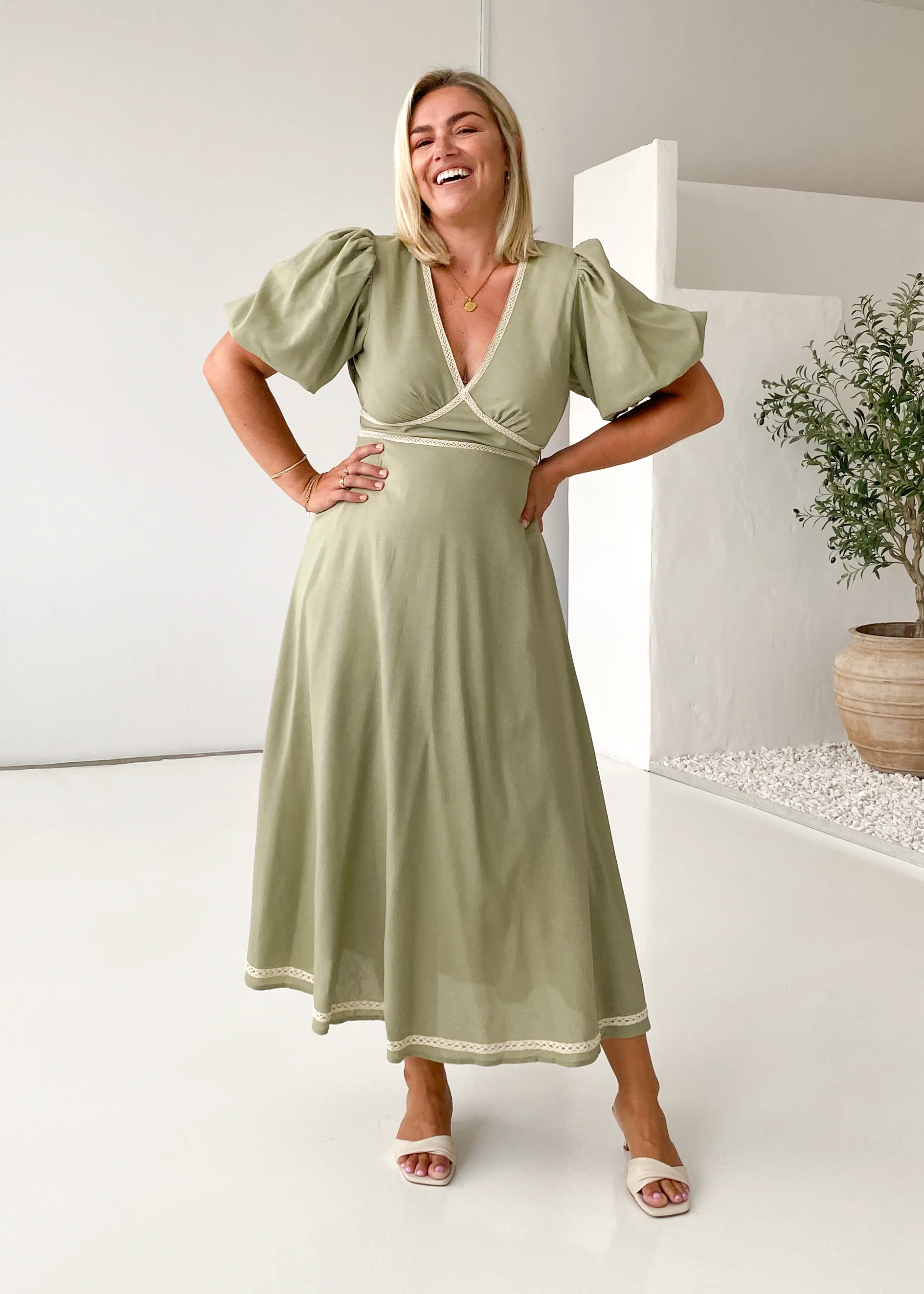Ellodie Maxi Dress - Sage - Honorern