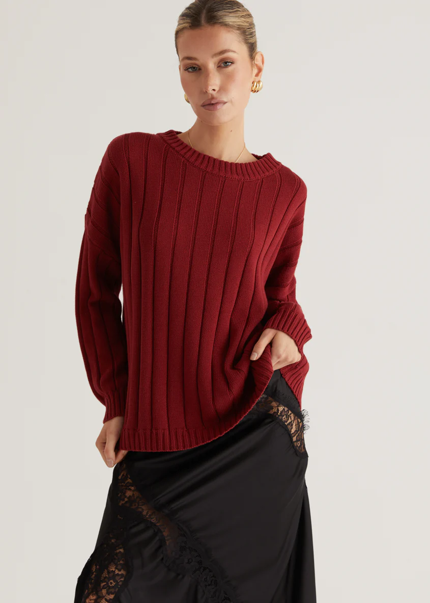 Bobbie Sweater - Wine - Honorern