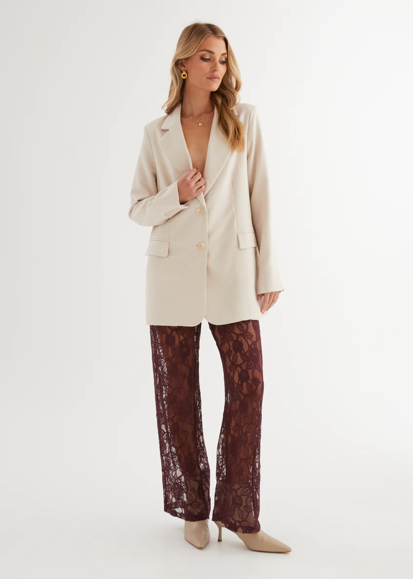 Wynter Lace Pants - Burgundy - Honorern