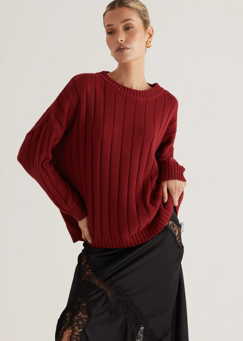Bobbie Sweater - Wine - Honorern